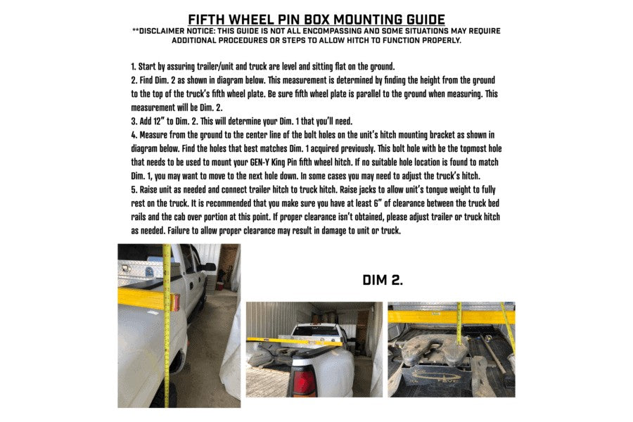 GEN-Y Hitch Fifth Wheel King Pin Box - 1.5K–3.5K pin weight range, 21,000lb Tow Capacity