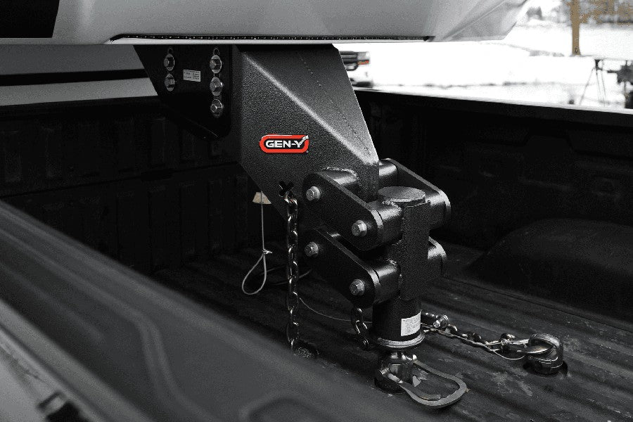 GEN-Y Hitch 5th Wheel Pin Box Replacement w/ Automatic Gooseneck Coupler - 25,000lb Tow Capacity, 4,500lb Pin Weight