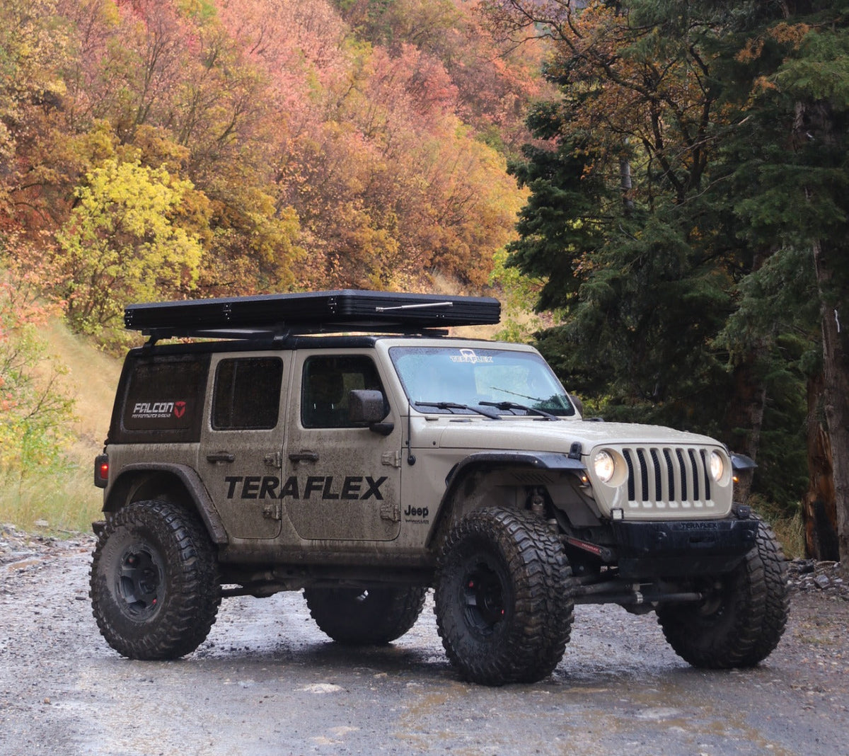 Jeep Wrangler JK/JL & Gladiator JT 2007-2026, TeraFlex Roof Rack Cross Bar System, Drip Rail Mount, view 2