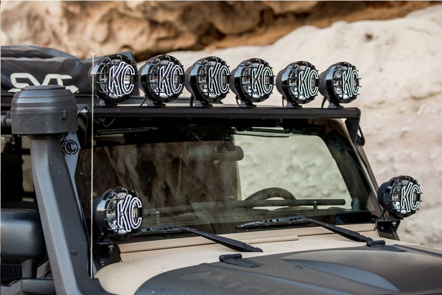 2007-18 Jeep Wrangler JK KC HiLiTES 50in Overhead Xross Bar Light Mount