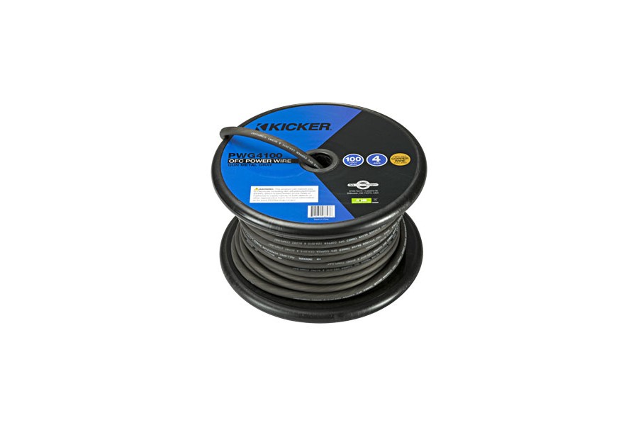 Kicker 100ft 4AWG Power Cable - Gray