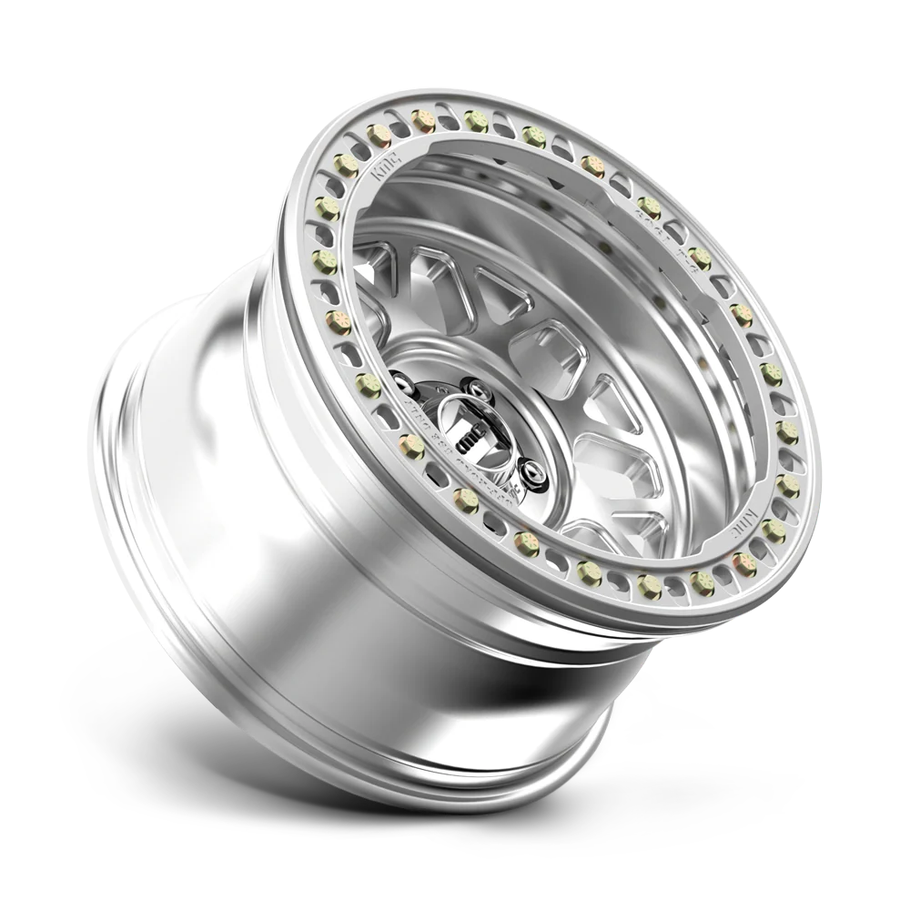 KMC KM235 Grenade Crawl beadlock wheel, 17x9 5x127 machined, profile view