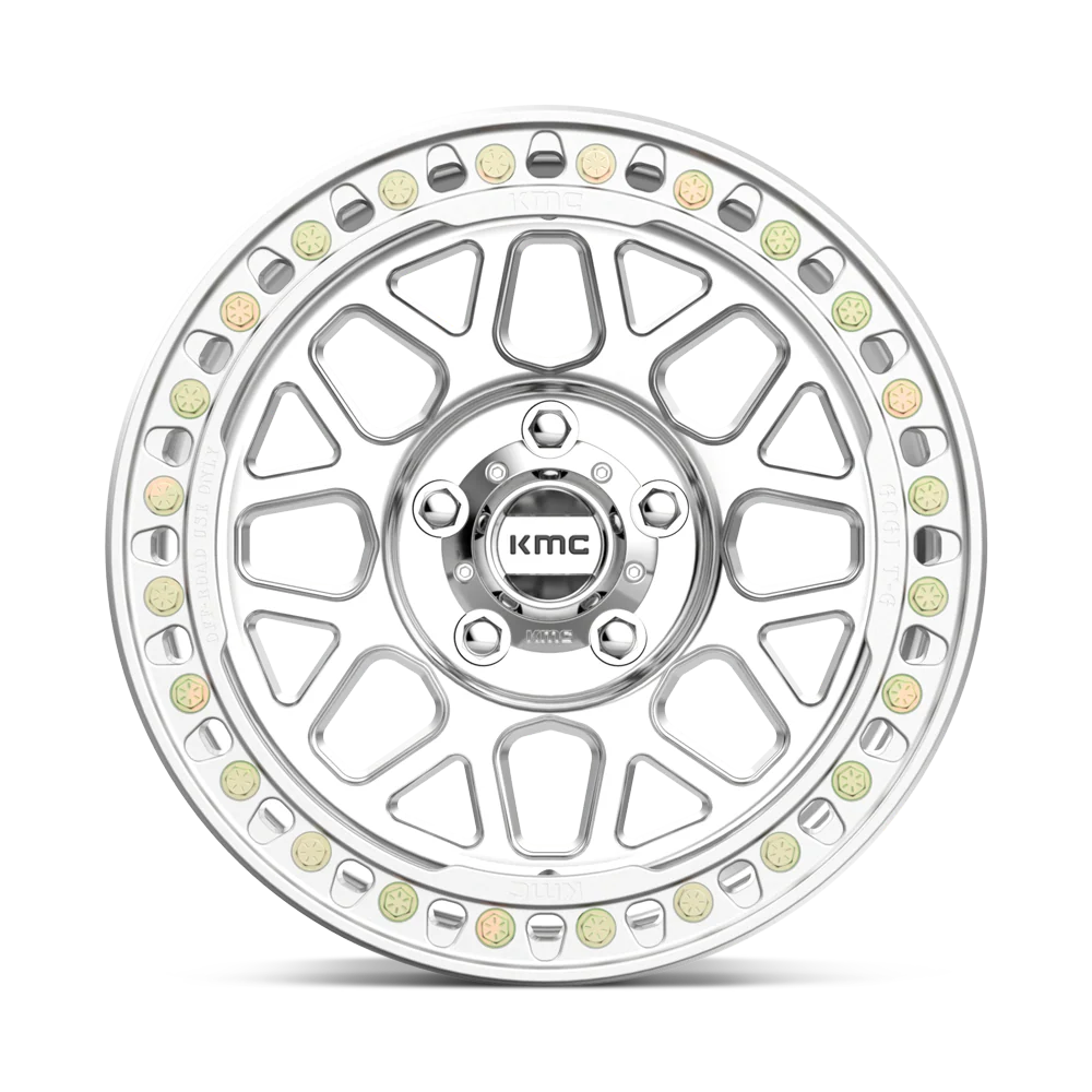 KMC KM235 Grenade Crawl beadlock wheel, 17x9 5x127 machined, face view