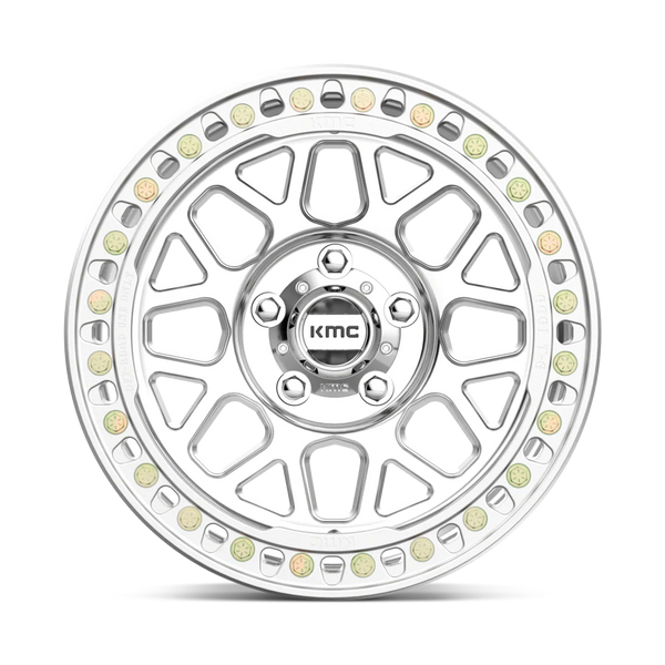 KMC KM235 Grenade Crawl beadlock wheel, 17x9 5x127 machined, face view