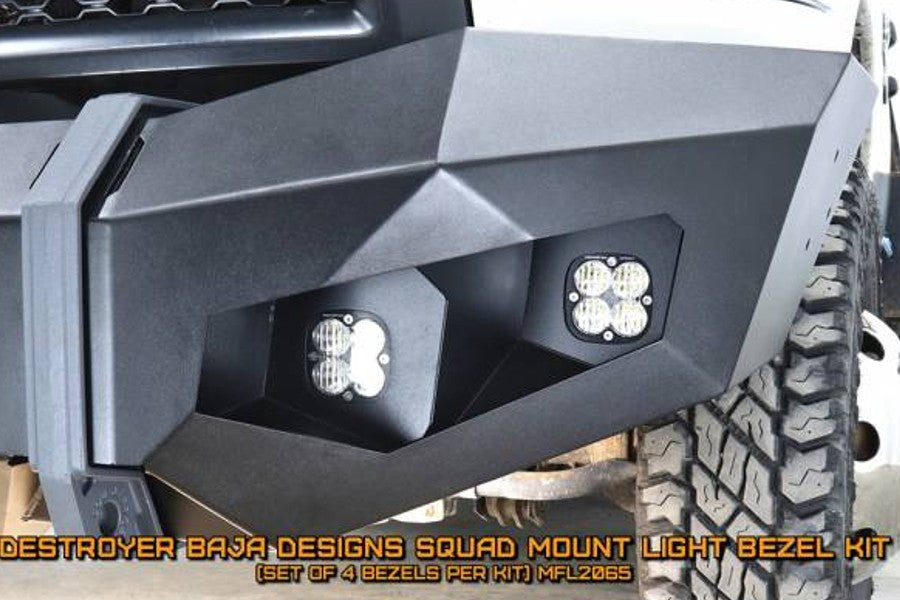 LOD Offroad Offroad Destroyer Truck Baja Design Squadron Light, Bezel Kit, Black Texture, Sierra 2500HD/3500