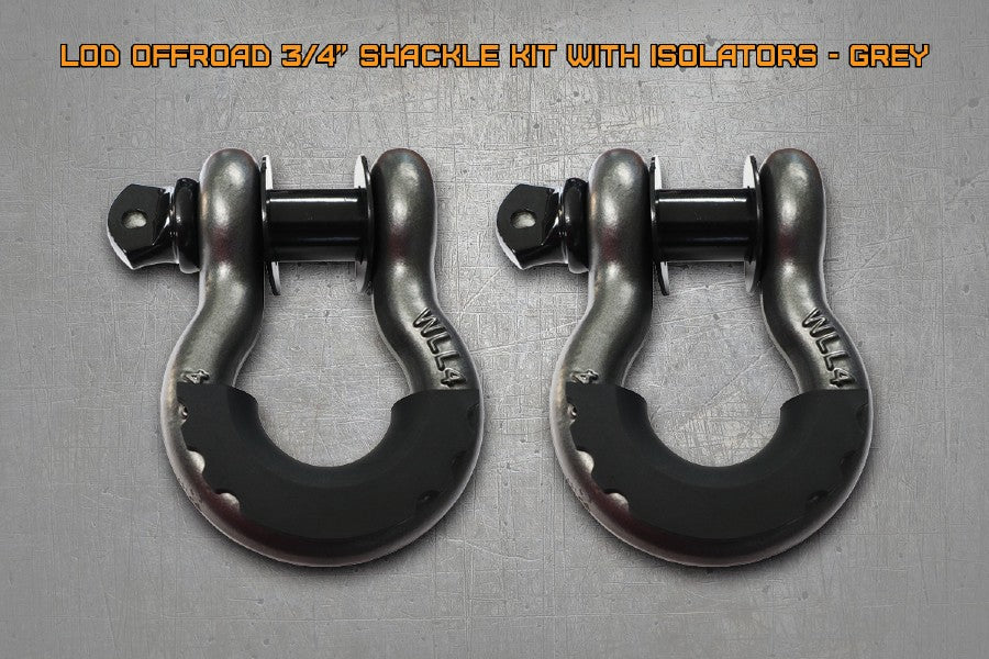 LOD Offroad Offroad 3/4in Shackle Kit with Isolators - Grey