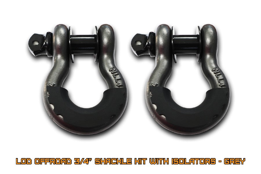 LOD Offroad Offroad 3/4in Shackle Kit with Isolators - Grey
