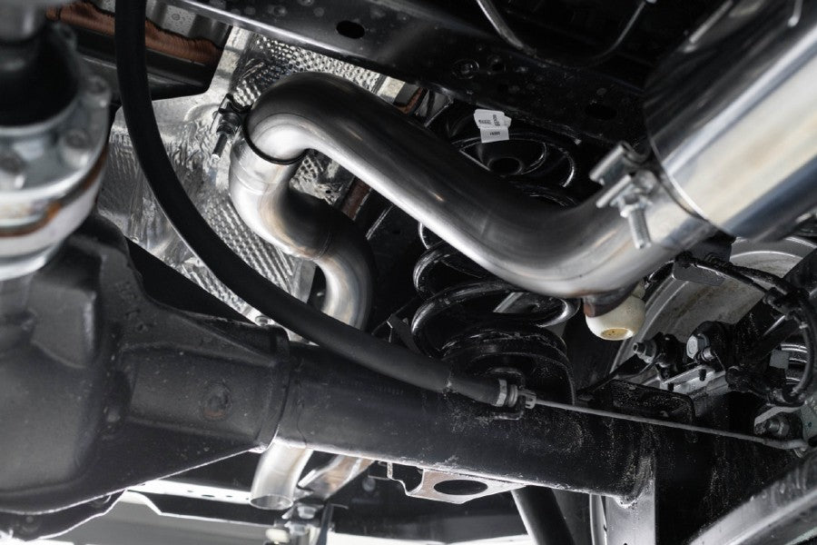 MBRP 2.5in Cat-Back Single Rear Exit Exhaust System - T304 Stainless Steel, JL