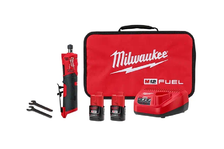 Milwaukee Tool M12 Fuel Straight Die Grinder Kit w/ Battery and Charger - 1/4in
