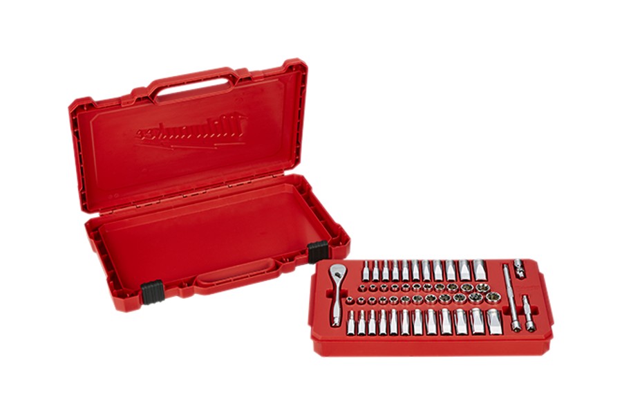 Milwaukee Tool 1/4in Drive 50pc Ratchet and Socket Set - SAE and Metric