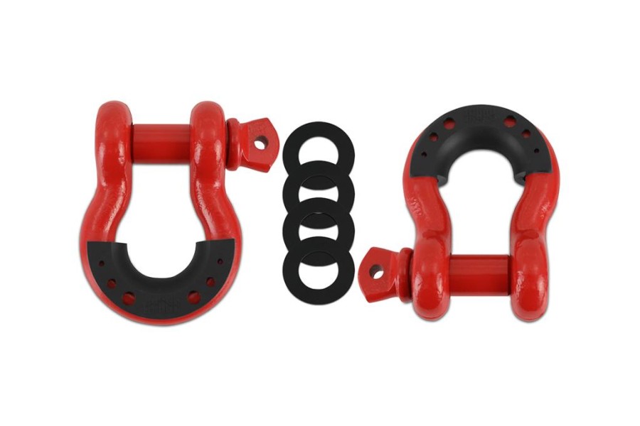 Borne Off Road 3/4in D-ring Shackle Set of 2, Red