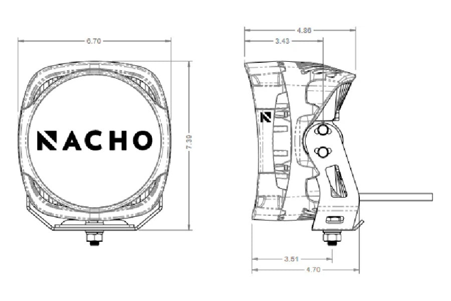 Nacho Offroad Technology Grande Supreme 100 LED Light - Amber - Racer