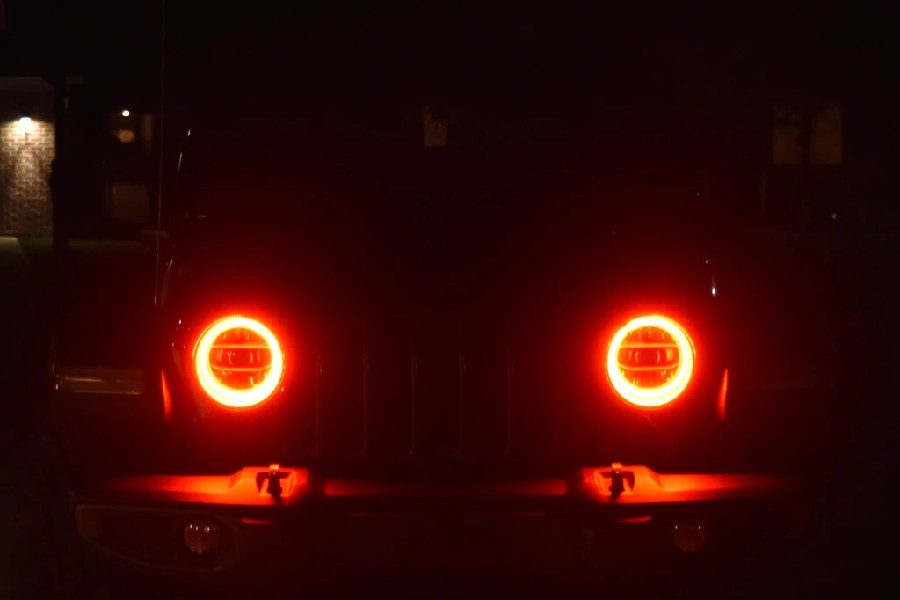 Oracle LED Headlight Surface Mount Halo Kit, Red - JL