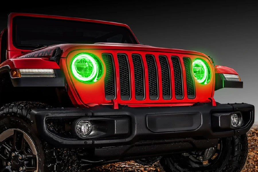 Jeep Wrangler JL Oracle LED Headlight Surface Mount Halo Kit, Green