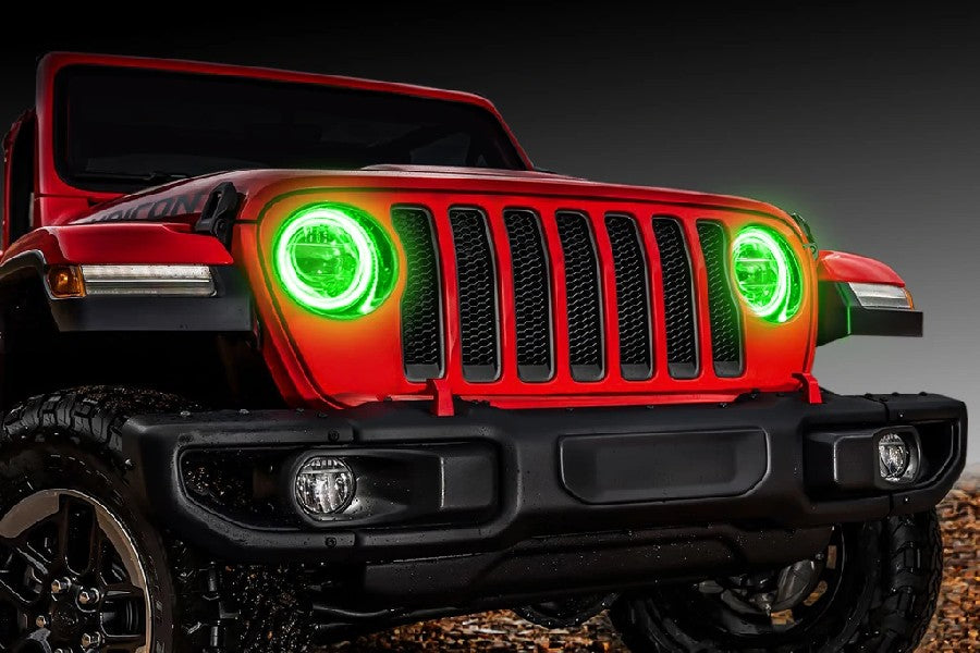 Jeep Wrangler JL Oracle LED Headlight Surface Mount Kit, Colorshift w/RF Controller