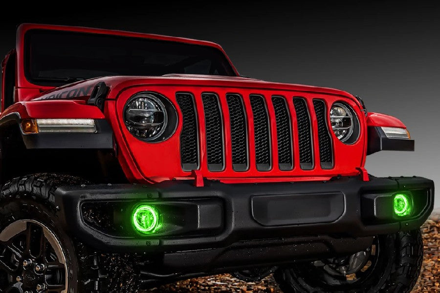 Jeep Wrangler JL, JK & Gladiator JT Oracle LED Fog Light Surface Mount Halo Kit, Green - W/Factory LEDs