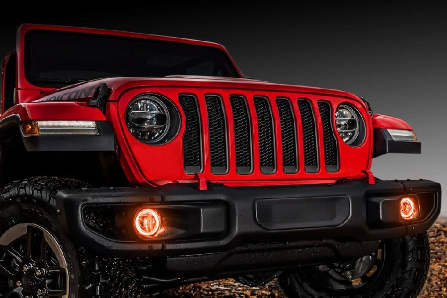 Jeep Wrangler JL & Gladiator JT Oracle LED Fog Light Surface Mount Halo Kit, Amber