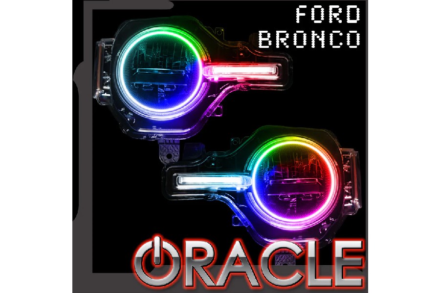 Oracle Colorshift Headlight Halo Kit w/ DRL Bar - 2.0 Controller, For Base Headlights - 2021+ Ford Bronco