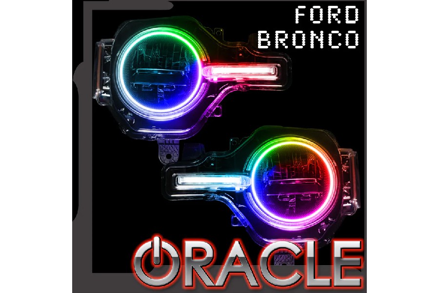 Oracle Colorshift Headlight Halo Kit w/ DRL Bar - Simple Controller, For Base Headlights - 2021+ Ford Bronco