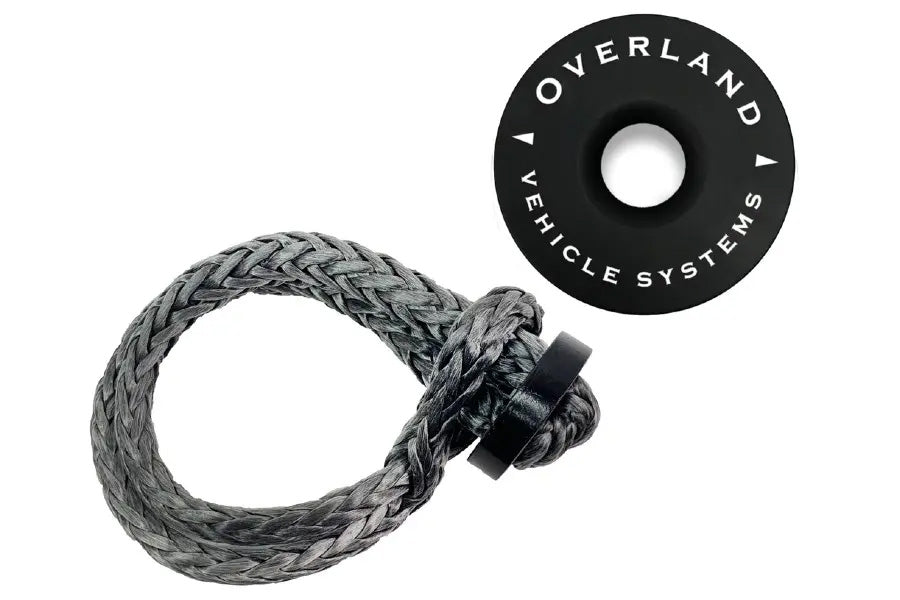 Overland Vehicle Systems 5/8in Soft Shackle w/Collar and 6.25in Recovery Ring Combo - Black