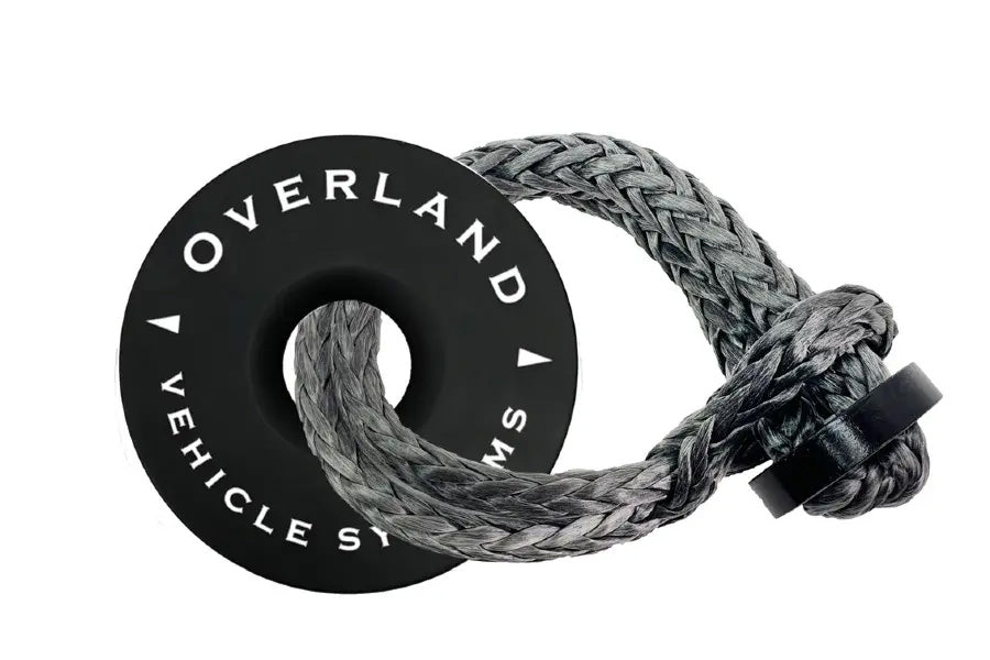Overland Vehicle Systems 5/8in Soft Shackle w/Collar and 6.25in Recovery Ring Combo - Black