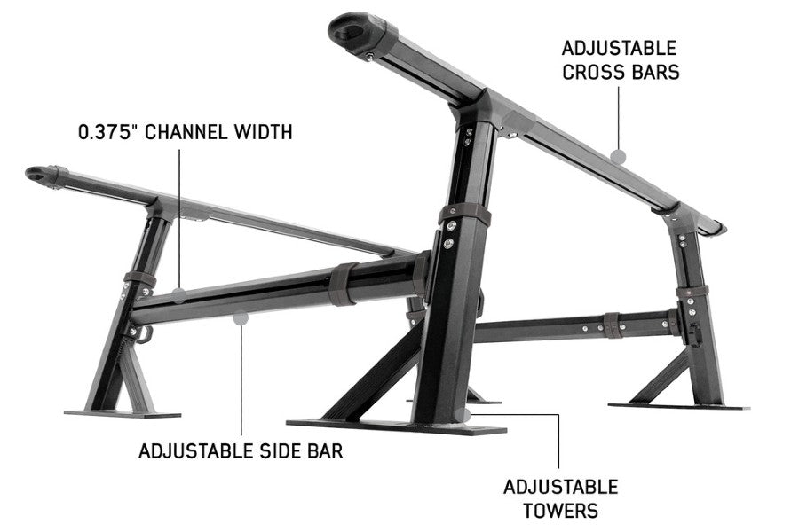 Overland Vehicle Systems Freedom Rack w/ Cross Bars and Side Supports - 8ft Support Bars