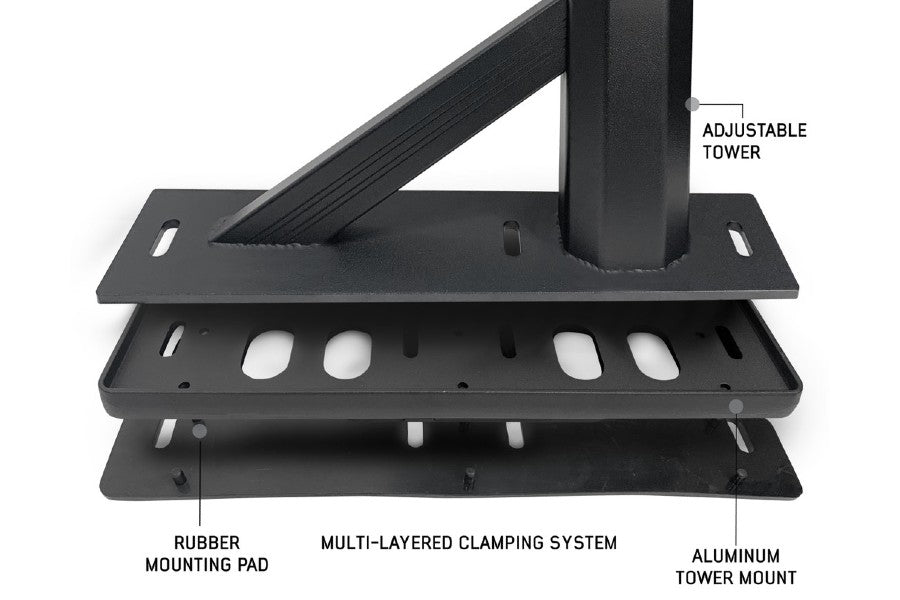 Overland Vehicle Systems Freedom Rack w/ Cross Bars and Side Supports - 8ft Support Bars