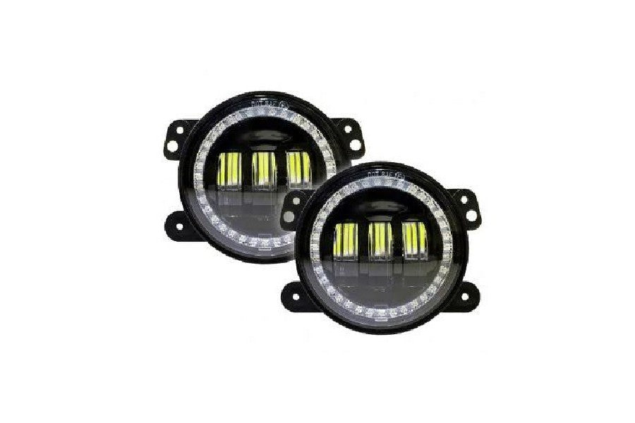 Jeep Wrangler JK, TJ & CJ Quake LED 4in Fog Lights - Amber and White Turn Signals