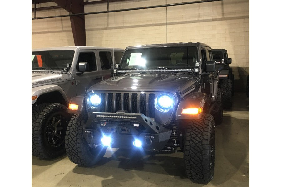 Jeep Wrangler JK, TJ & CJ Quake LED 4in Fog Light w/ Black Reflector - RGB Accent