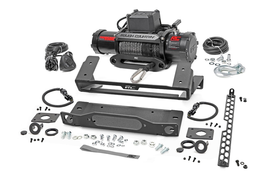 Rough Country High Winch Mount w/ PRO9500S Winch - Bronco 2021+