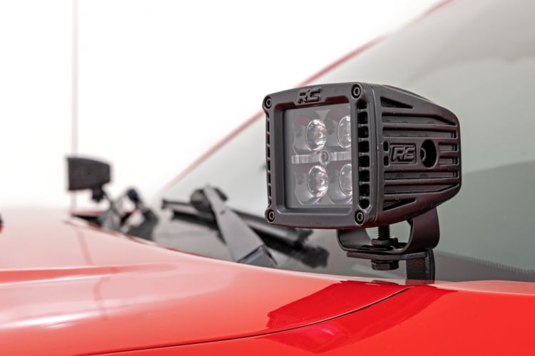 Rough Country Low-Profile Led Light Ditch Light Kit, Black Series w/ White DRL - Tacoma