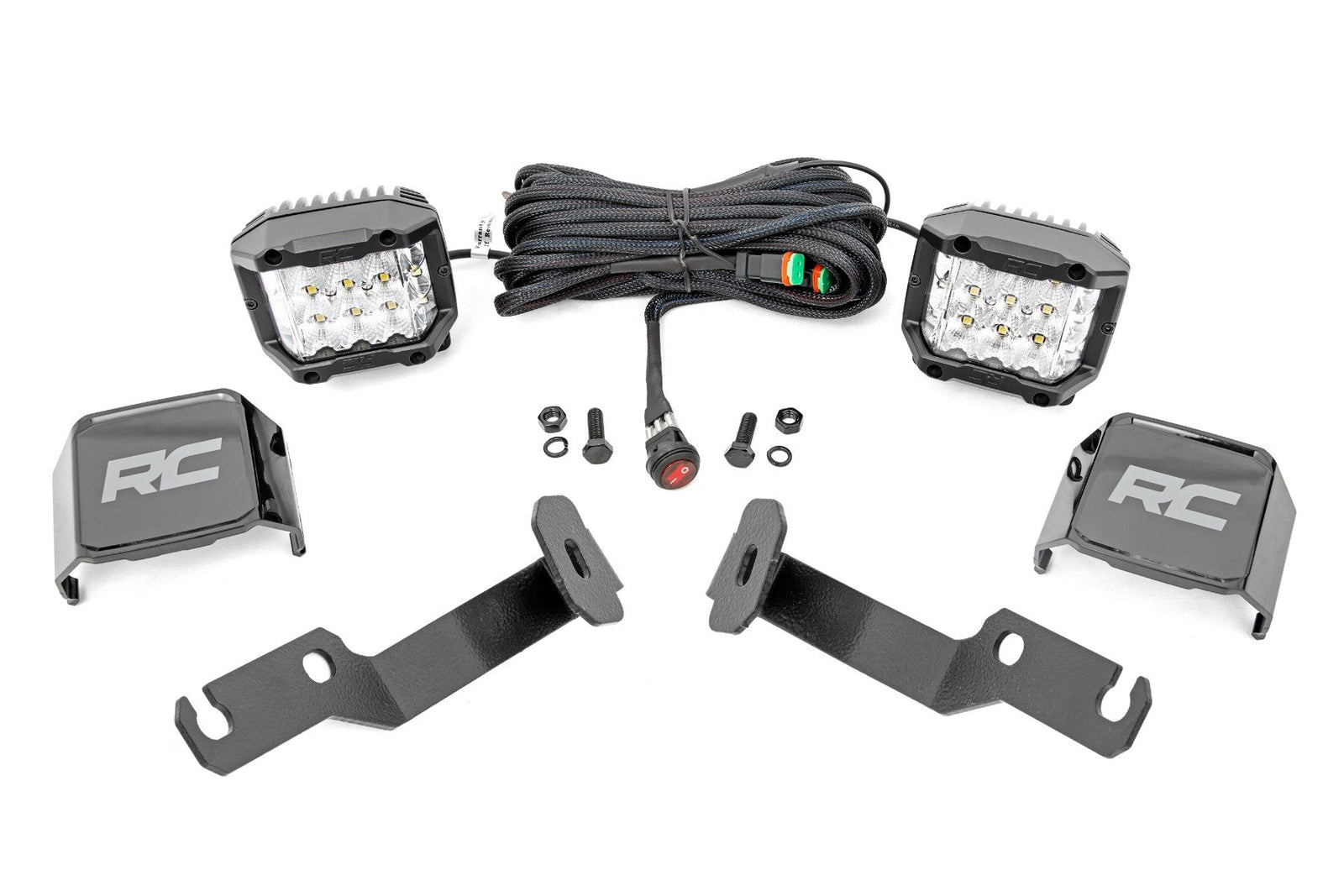 Rough Country Low-Profile Led Light Ditch Light Kit, 3in Wide Angle OSRAM - Tacoma