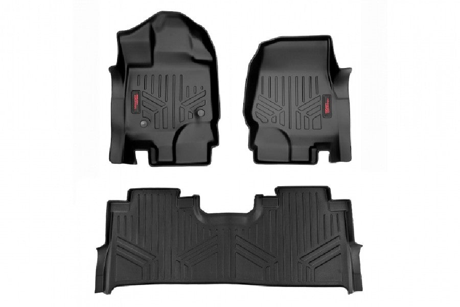 Rough Country Floor Mats - Front and Rear - 2015+ Ford F150 Crew Cab