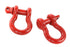 Rugged Ridge D-Ring Shackles, 3/4in Red - Pair