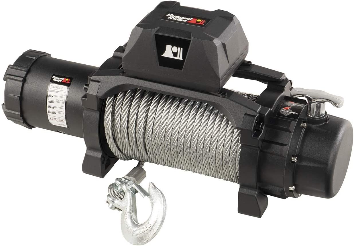 Rugged Ridge 12,500lbs Trekker Winch w/ Steel Rope and Wire Remote