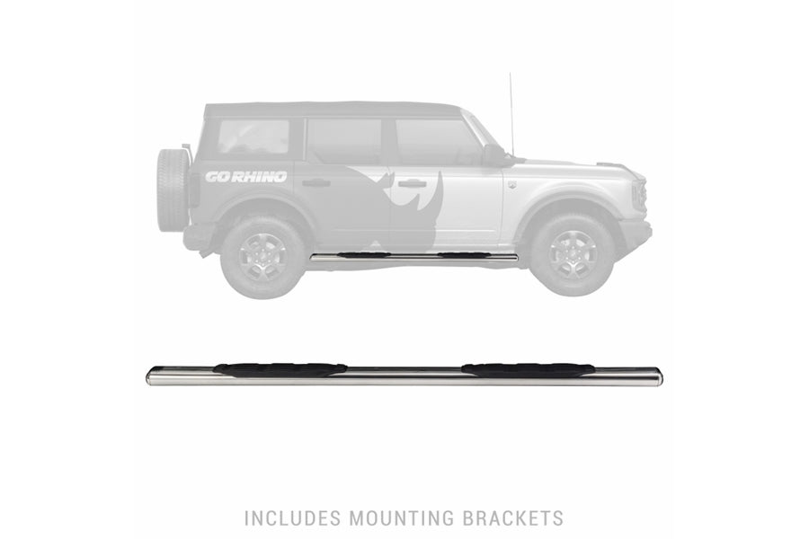 Go Rhino 5in 1000 Series Sidestep Kit - Polished - Bronco 2021+ 4dr