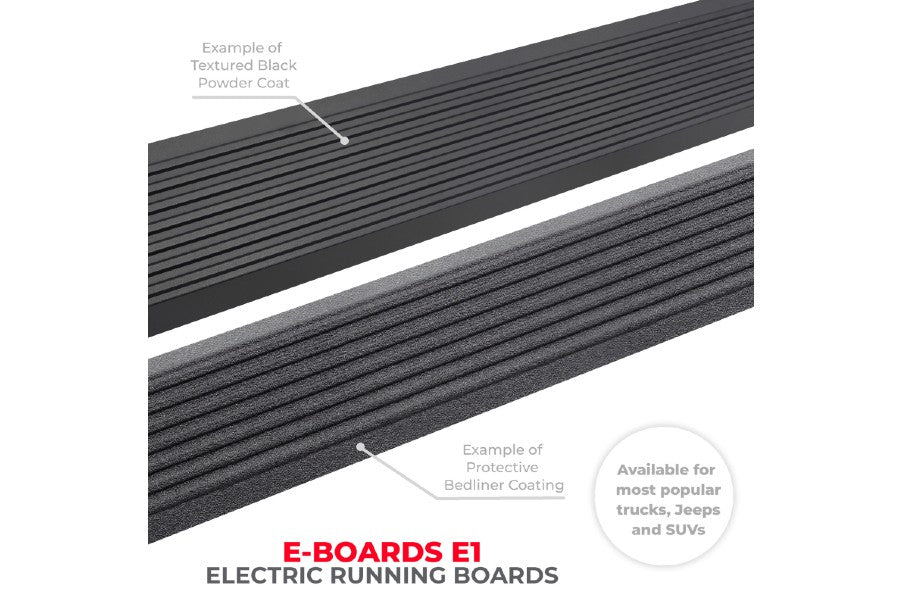 Go Rhino E-Board E1 Electric Running Board Kit - Textured Blacked - Ram 1500 Extended Cab/1500 Classic Extended Cab