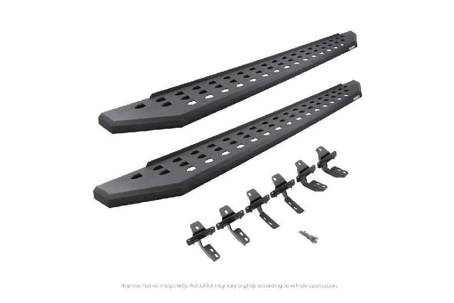 Jeep Wrangler JK 4-Door Go Rhino RB20 Running Boards w/ Mounting Brackets - Textured Black