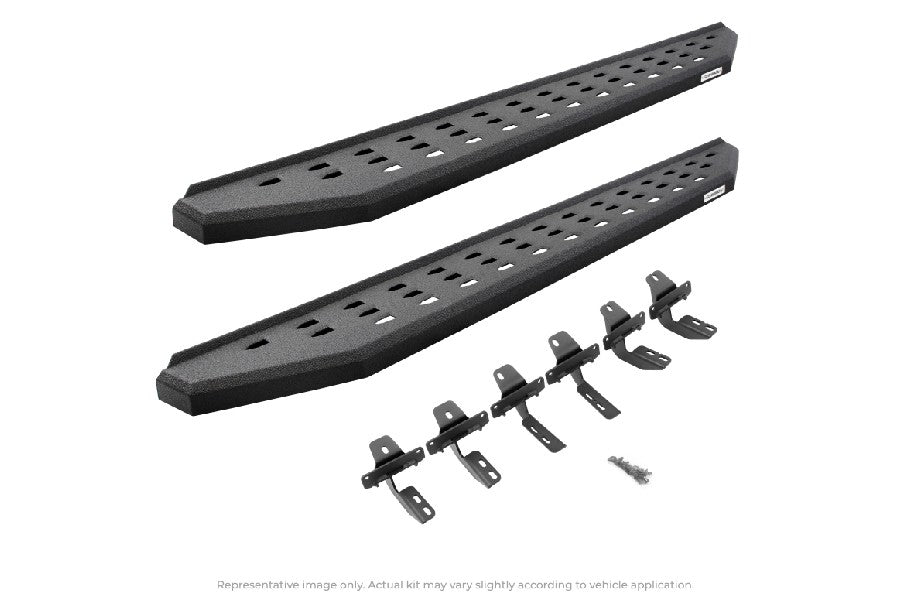 Jeep Wrangler JK 4-Door Go Rhino RB20 Running Boards w/ Mounting Brackets - Bedliner Coat