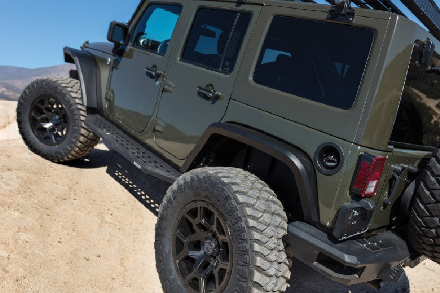 Jeep Wrangler JK 4-Door Go Rhino RB20 Running Boards w/ Mounting Brackets - Bedliner Coat