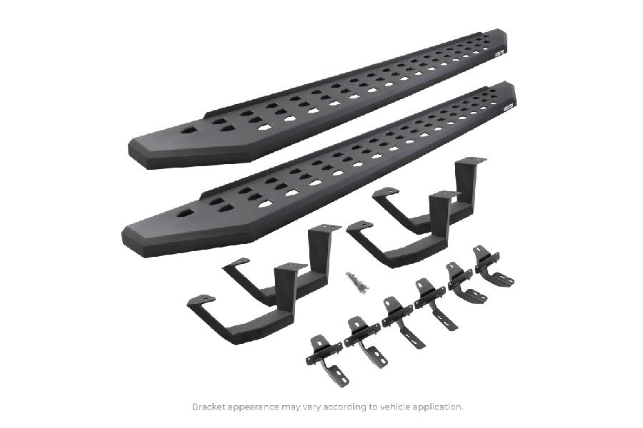 Go Rhino RB20 Running Boards w/ Mounting Brackets - Textured Black - 2 Pairs of Drop Steps - JL 4dr