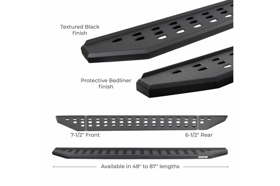 Jeep Wrangler JK 2-Door Go Rhino RB20 Running Boards, No Drop Steps - Textured Black