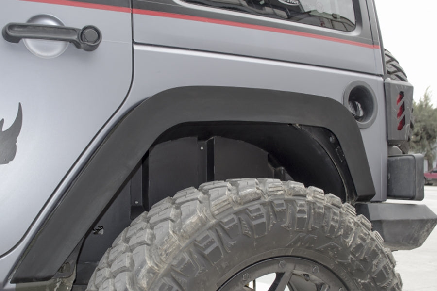 Jeep Wrangler JK Go Rhino Rear Inner Fender Liners, Textured Black