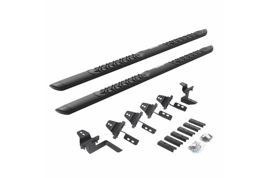 Jeep Wrangler JK 4-Door Go Rhino V-Series V3 Aluminum Side Steps and Mounting Brackets Kit - Textured Black