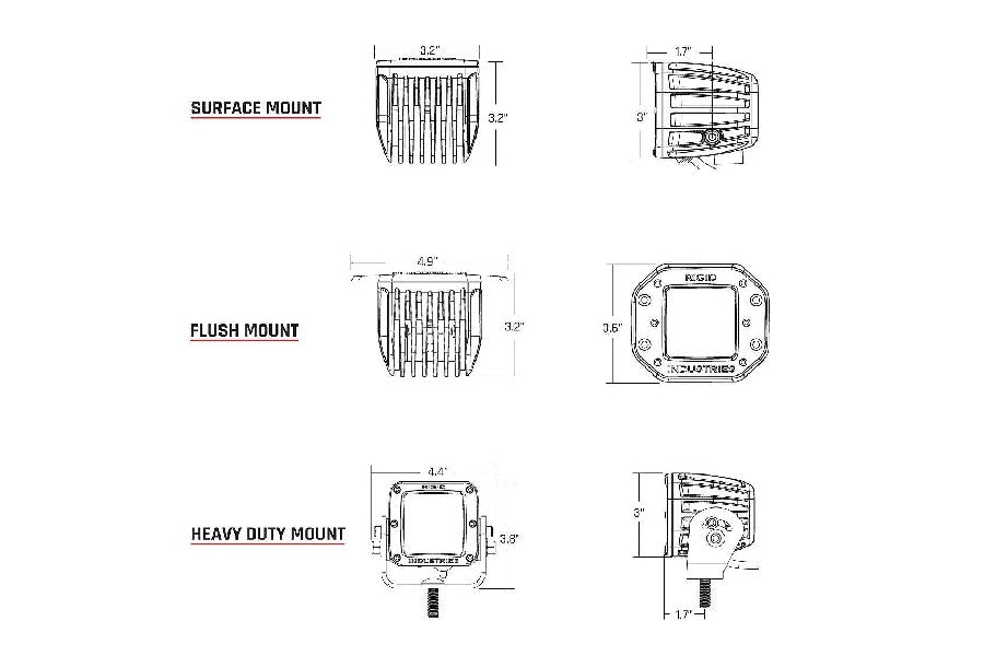 Rigid Industries D-Series PRO Midnight Spot Lights - Pair