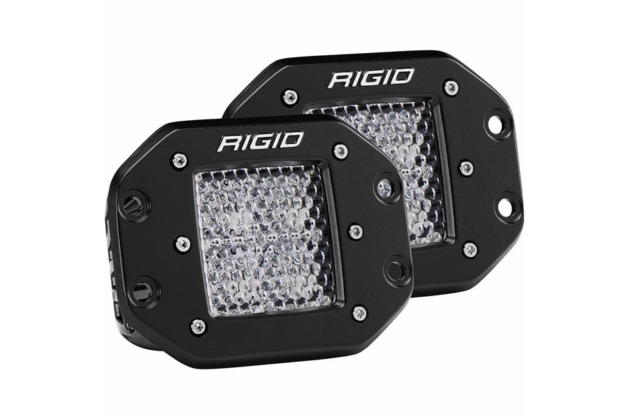 Rigid Industries D-Series PRO Flood Diffused Lights w/Flush Mount, Pair