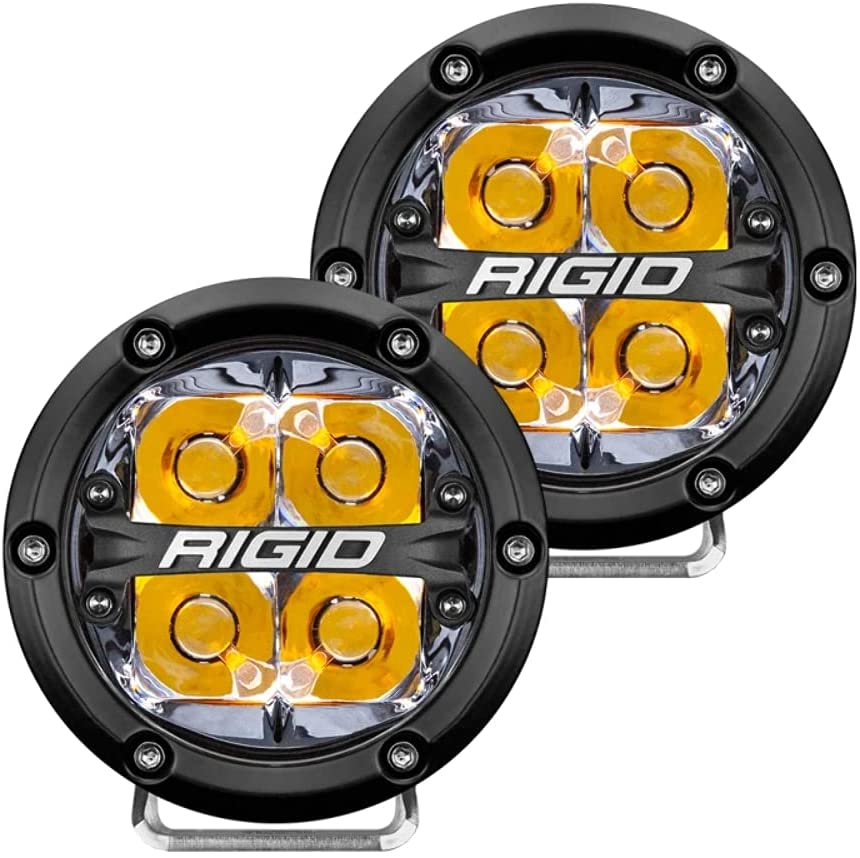 Rigid Industries 360-Series 4in LED Off-Road Spot Beam - Amber Backlight - Pair