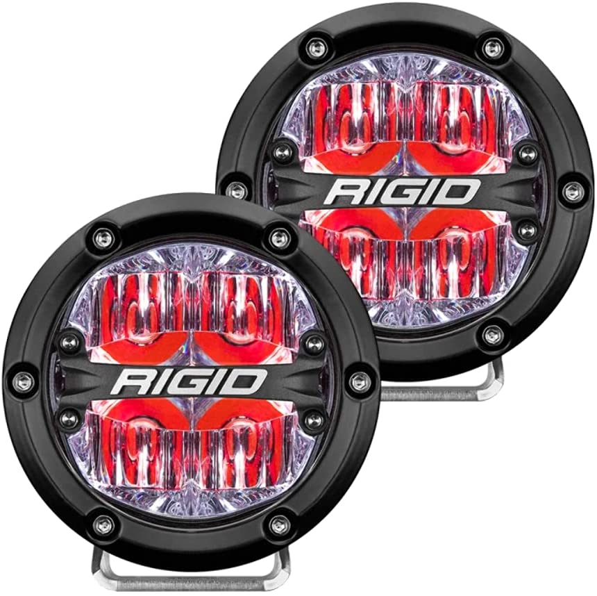 Rigid Industries 360-Series 4in LED Off-Road Drive Beam - Red Backlight - Pair