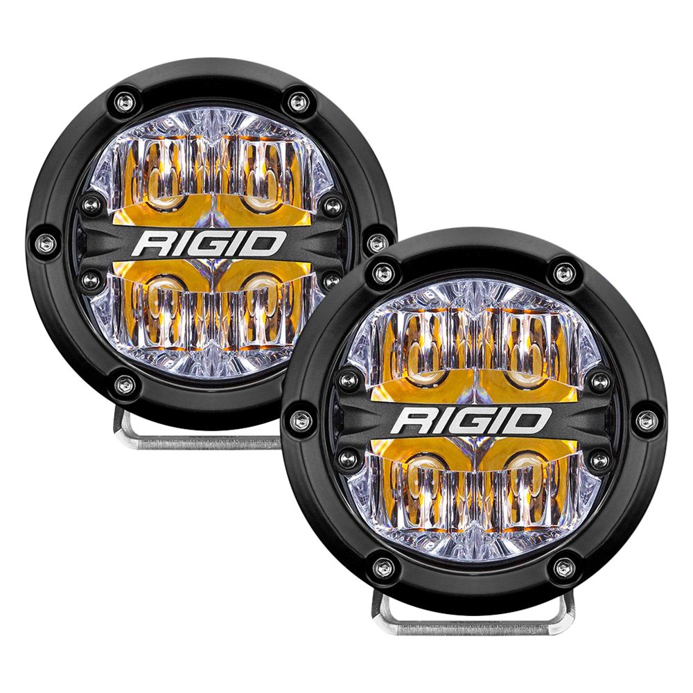 Rigid Industries 360-Series 4in LED Off-Road Drive Beam - Amber Backlight - Pair