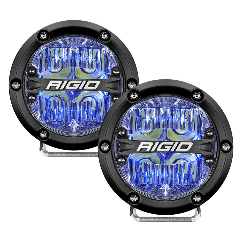 Rigid Industries 360-Series 4in LED Off-Road Driving Lights - Blue Backlight - Pair